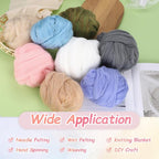 PATIKIL Wool Roving Yarn, 100G/3.53OZ Soft Felting Wool Pure Chunky Roving Yarn - Image 5