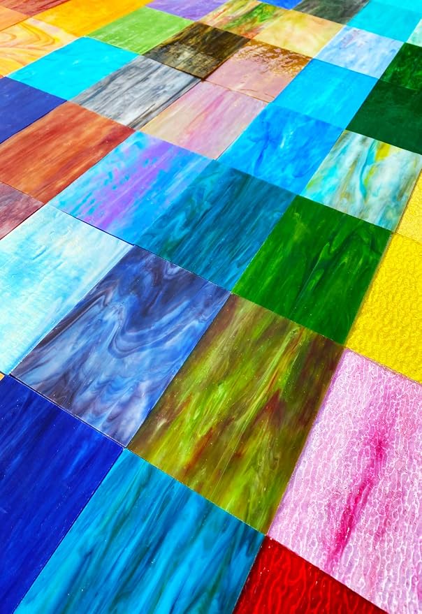 9 Pack Blue Stained Glass Sheets, 4 x 6 inch Mosaic Glass Stained Glass Supplies - Image 5