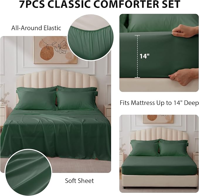 Full Comforter Set Emerald Green - Image 2