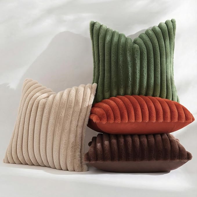 decorUhome Cozy Faux Fur Throw Pillow Covers 12x20 Set of 2 Decorative Soft - Image 9