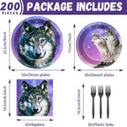 50 Guests Wolf Plates and Napkins Party Supplies Wolf Birthday Party - Image 2