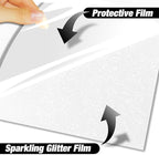 VinylRus White Glitter HTV Heat Transfer Vinyl Roll - Image 3
