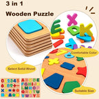 Winbar Wooden Puzzles for Toddlers, Alphabet Shape Puzzles for 3 Years Old | 3 - Image 3
