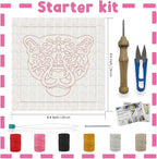INFUNLY Punch Needle Frame Kits Pink Leopard Punch Needle Embroidery Set - Image 2