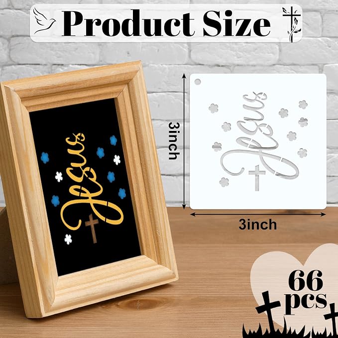 Marspark 66 Pcs Small Stencils for Crafts Reusable 3 Inch Stencils for Painting - Image 2