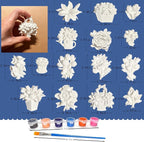 15 Pcs Plaster Painting Kit, Flower Magnet Craft Kit - Image 6