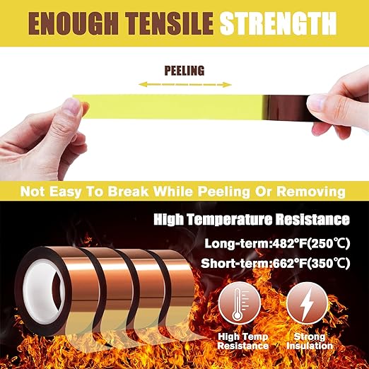 MEBMIK 4 Rolls 20mm x16m Heat Tape High Temperature Heat Resistant Tape Heat - Image 5