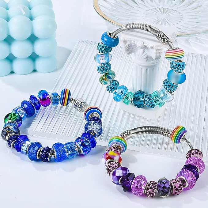 Aipridy Assortment European Large Hole Beads Spacer Beads Rhinestone Craft Beads - Image 5