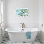 Nautical Wall Decor Green Crab Canvas Painting Ocean Bathroom Decor Sea Grass - Image 5