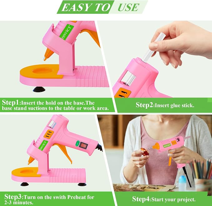 MONVICT Pink Hot Glue Gun Kit, Mini Glue Gun - Image 5