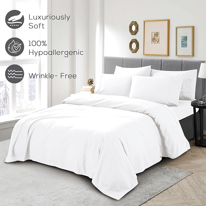 Mueller Ultratemp King Size Sheets Set, Super Soft 1800, 6 Piece, Deep Pocket - Image 5