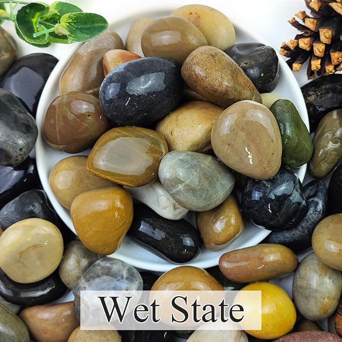 YISZM 40lbs Natural River Rocks, 1-2" Premium Pebbles - Image 3