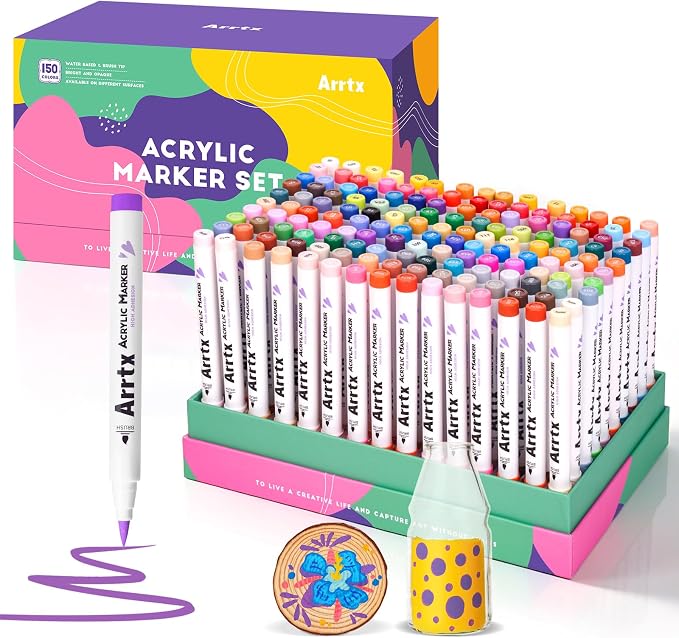 Arrtx 150 Colors Markers Paint Pens, Acrylic Paint Pens by Arrtx