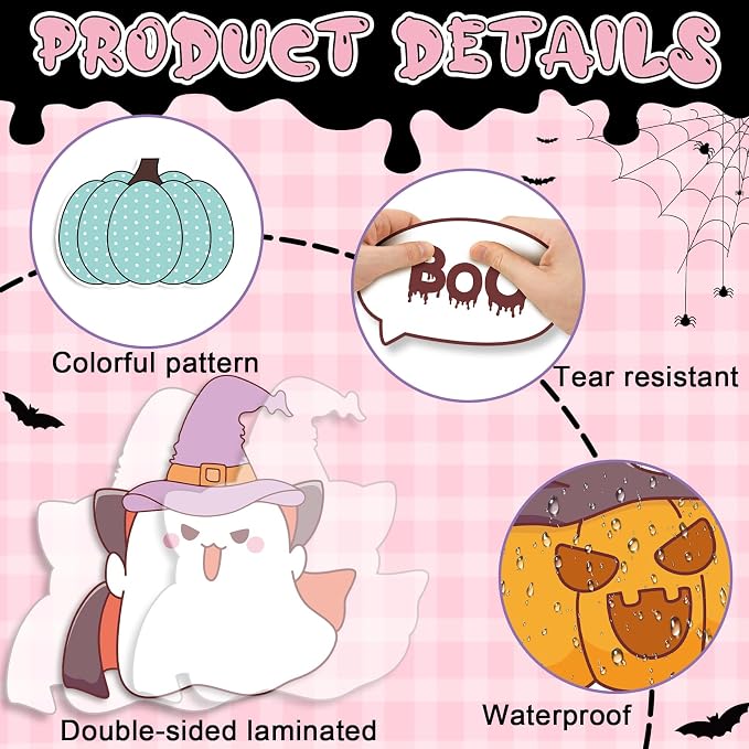 ojustbeok Halloween Bulletin Board Halloween Ghost Classroom Decorations Set - Image 3