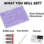 33000Pcs Lavender Rhinestones for Bedazzling, Mixed Sizes 2-6mm Bedazzler Kit - Image 2