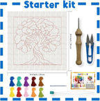 INFUNLY Colorful Tree Punch Needle Kit Tree of Life DIY Embroidery Punch Needle - Image 4