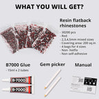 30200Pcs Red Rhinestones for Bedazzling, Siam Mixed Sized 2-5mm Flatback Gems - Image 2