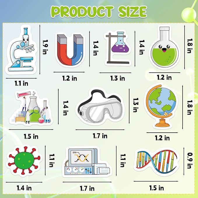 300Pcs Science Foam Stickers, Self-Adhesive Chemistry Biology Physics Stickers - Image 7