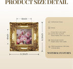 Cuspin 4x4 Gold Picture Frame Square, Vintage Ornate Resin Photo Frame - Image 5