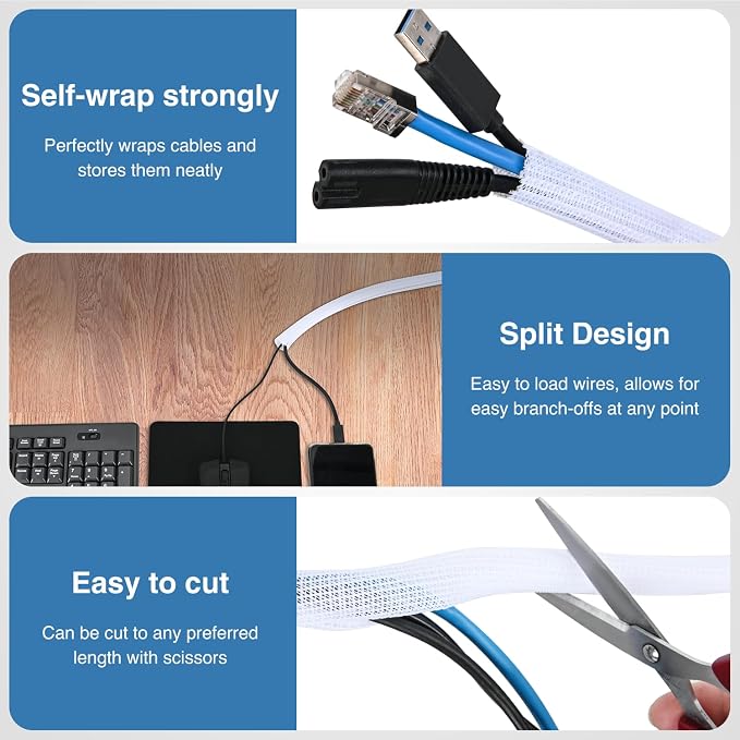 Nilight Cable Sleeve, 10ft-1/2inch Cord Management Sleeves, Braided Sleeving - Image 3