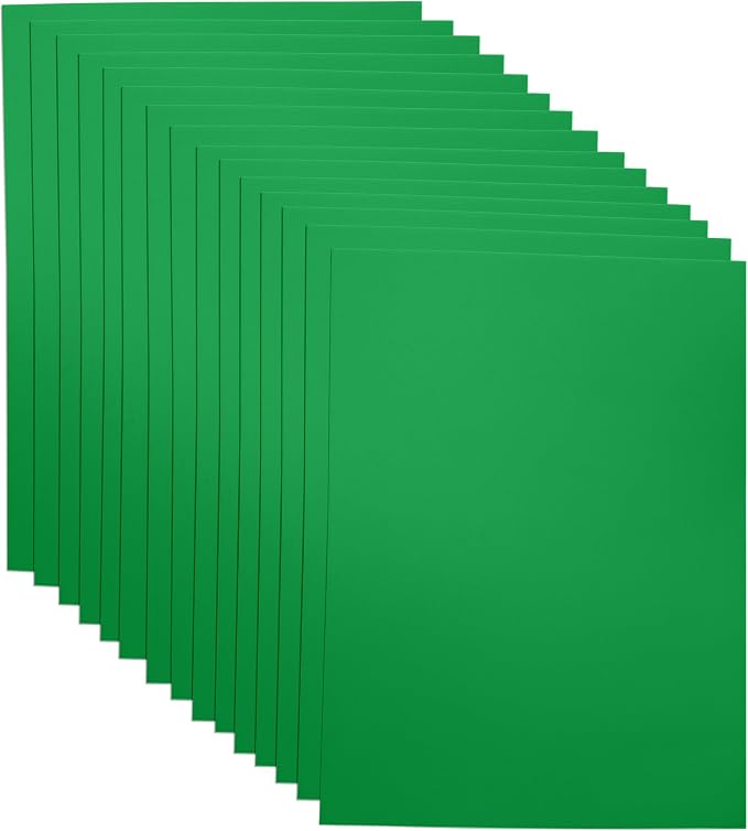 Green EVA Foam Sheets for Crafts, 9 x 12 Inch, 2mm Thickness, 15 Pack – Ideal by Ader+Products
