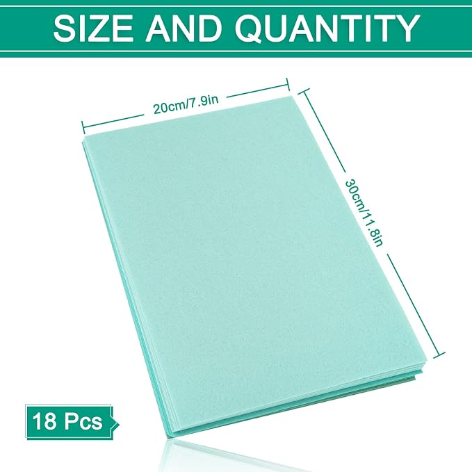 Whaline 18Pcs Felt Fabric Sheets Soft Thick Assorted Turquoise Craft Felt Pack - Image 2