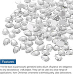 MECCANIXITY 50PCS Flat Back Acrylic Teardrop Gems 10x14mm Artificial Rhinestones - Image 4