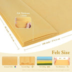 Butter Yellow Felt Fabric Sheet 108" X 36", 1.4mm Thick Large Soft Durable - Image 2