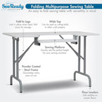 Studio Designs Folding Multipurpose Sewing & Craft Table w/ Machine Shelf - Image 4