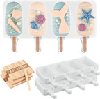 Sakolla Large Silicone Popsicle Molds Set of 3, Oval 4 Cavities Homemade Ice by Sakolla