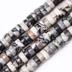 Natural Stone Heishi Beads for Necklace Making, 4 mm x 6 mm Small Flat Round by YUGDRUZY
