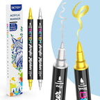 Betem Dual Tip Acrylic Paint Pens, Acrylic Markers by BetemArtWorld