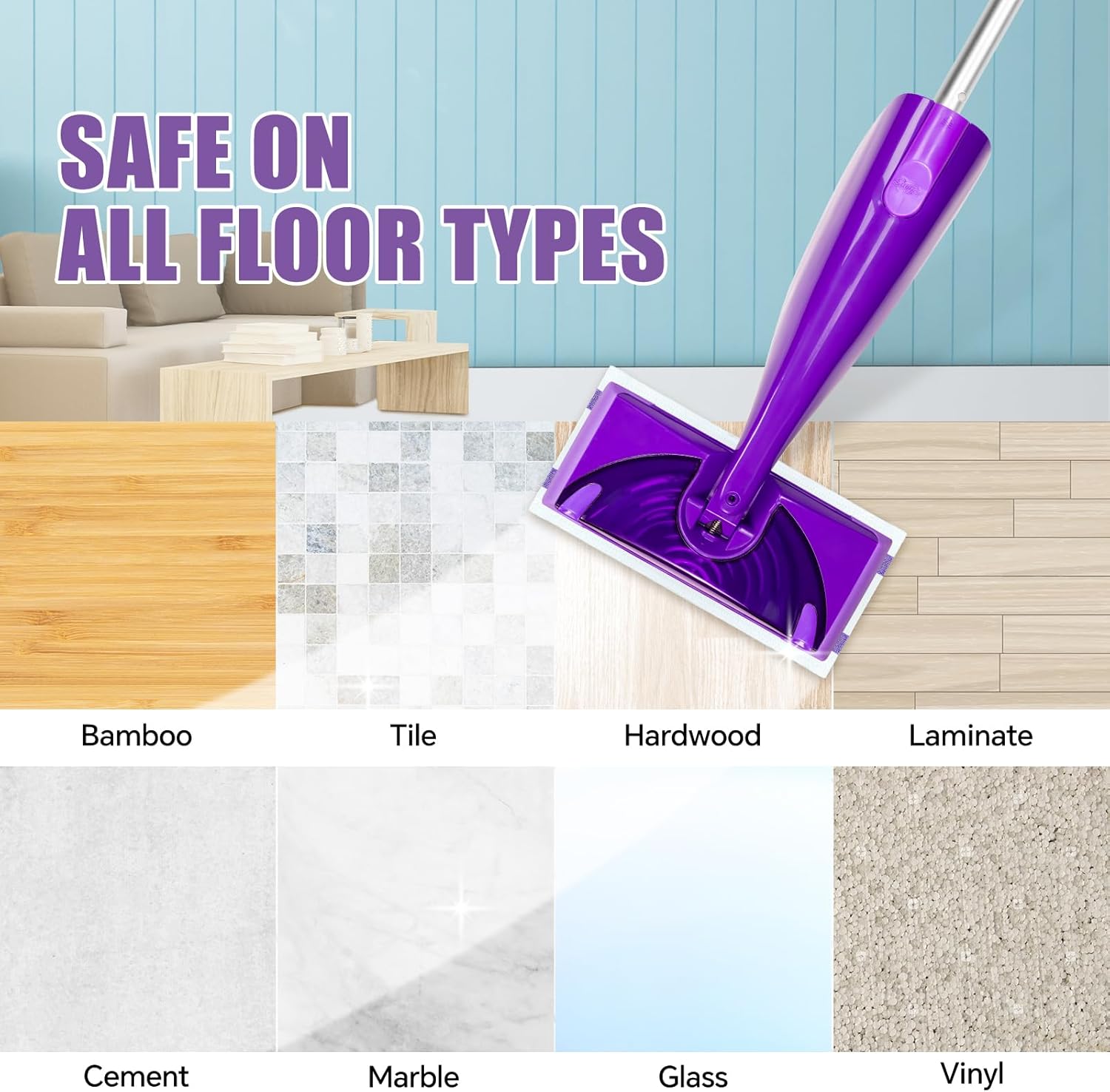 60 Count Disposable Wet Pads Refill for Swiffer Wet Jet Spray Mop,Wet Jet Pads for All Floor Types,Disposable Multi Surface Wet Jet Hardwood Floor Cleaner for swiffer Wet Pads Refill