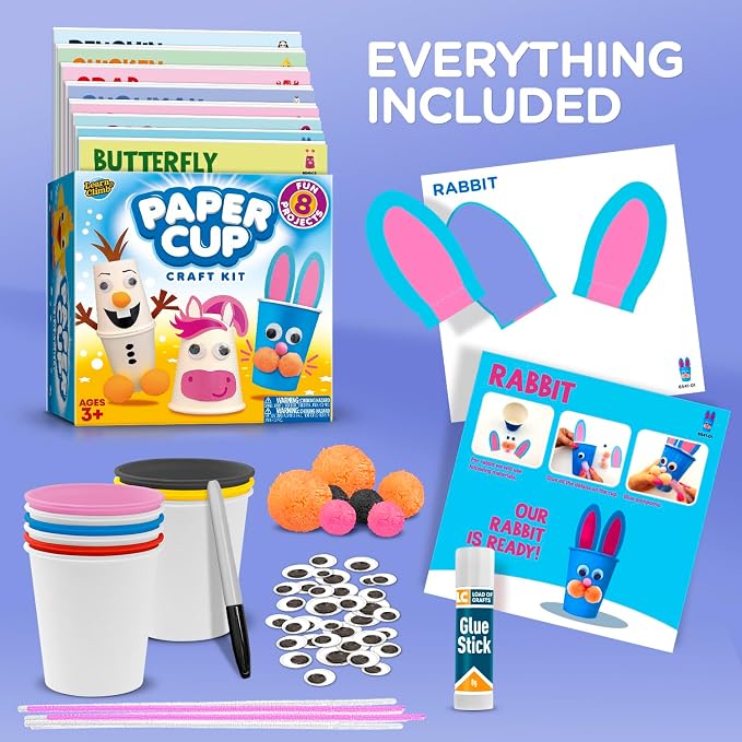 Arts and Crafts for Toddlers & Kids Ages 3-5 – Paper Cup Craft Kit, 8 Animal - Image 6