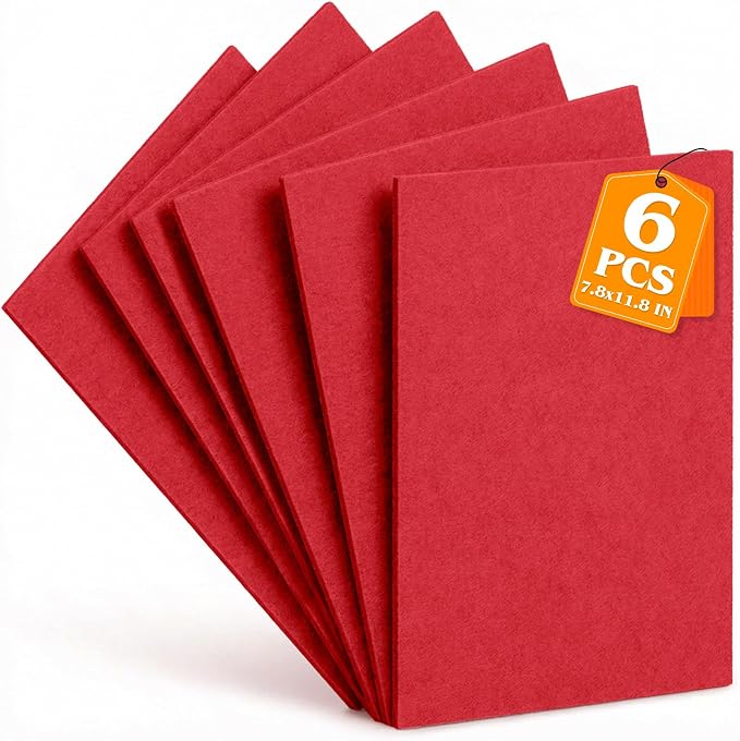 Red Stiff Felt Sheets 2mm Thick by Grainear