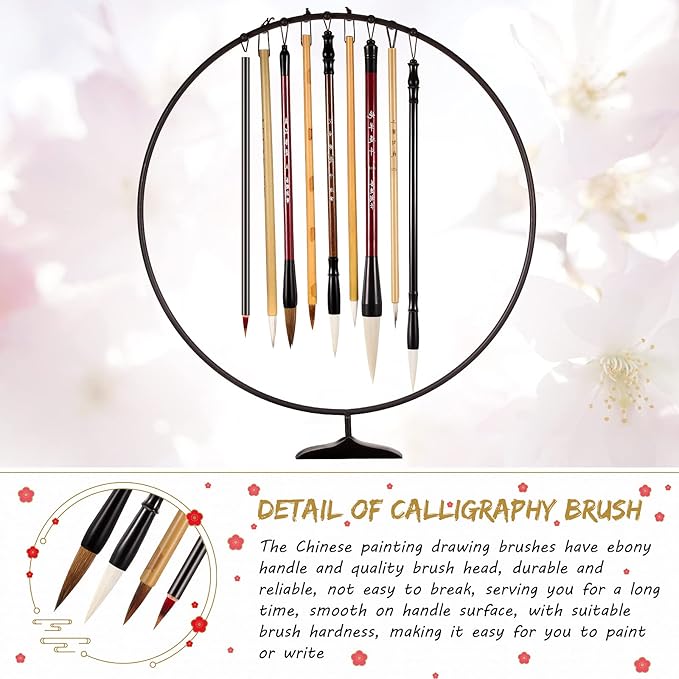 Marspark 12 Pieces Chinese Calligraphy Brushes Painting Writing Watercolor Ink - Image 3