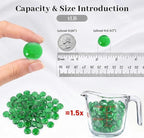 FUTUREPLUSX 1LB Green Flat Glass Marbles, Premium Colored Gems Fish Bowl - Image 2