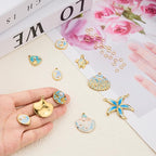 UMAOKANG 9pcs Blue Enamel Ocean Collection Charms - Image 4