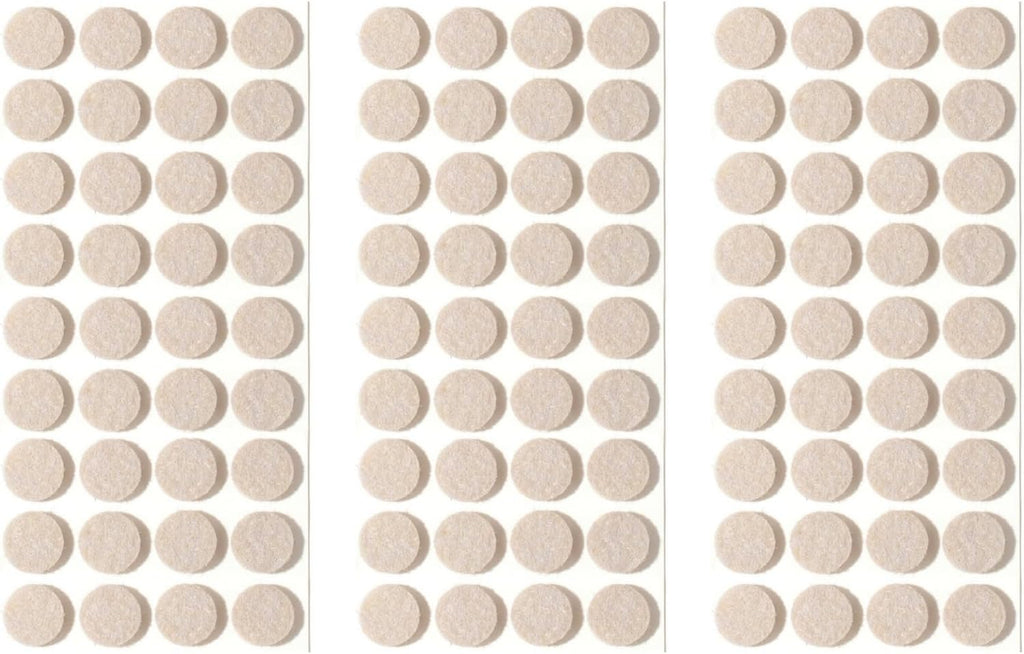 Furnigear Felt Furniture Pads for Hardwood Floors - Self Adhesive Chair Felt Pad, Floor Protector for Furniture Feet, Furniture Sliders Moving Furniture Smoothly, Anti Scratch 108 Pcs 5/8" Round Beige
