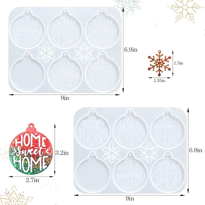 Sakolla Christmas Resin Molds 2 Pack Christmas Silicone Molds Ornaments Resin - Image 2