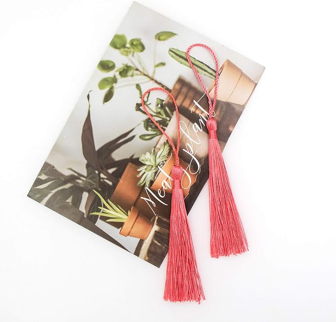 VAPKER 100 Pieces Light Coral Color 13cm/5-Inch Silky Handmade Soft Tassels - Image 3