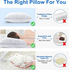 Cooling King Size Pillows Set of 2, Shredded Memory Foam Pillows, Adjustable - Image 6