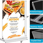 Acrylic Sign Holder 5 x 7, 30 Pack Clear Table Menu Vertical Display Stand - Image 4
