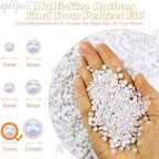 qiipii 1650PCS 5mm White AB Round Half Round Pearls - Image 3
