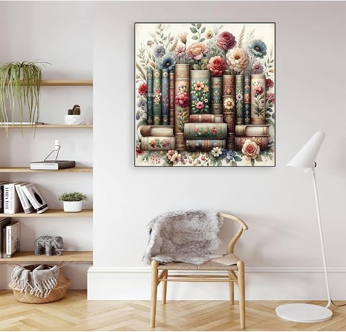 EIBEILI Diamond Art Kits for Adults-Book Flowers Diamond Painting Wall Art | - Image 2