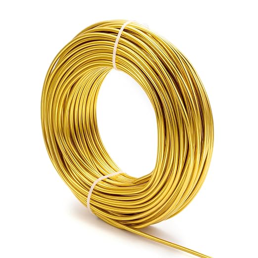 Fashewelry 82 Feet 9 Gauge Round Aluminum Wire 3mm Golden Bendable Metal Craft - Image 3