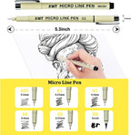 Micro Fineliner Pens 6 Size/Set, Ultra Fine Fineliner Pen, Brush Marker Pen - Image 2