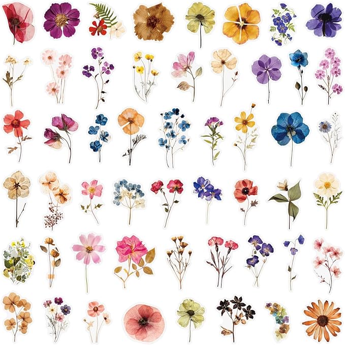 Transparent Flora Scrapbook Stickers Aesthetic Flowers Stickers | Transparent & - Image 3