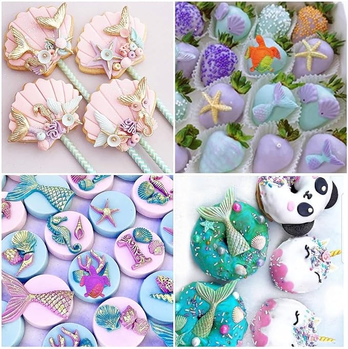 Mermaid Theme Cake Mold, Coral Silicone Mold Cupcake Toppers Mold - Image 5