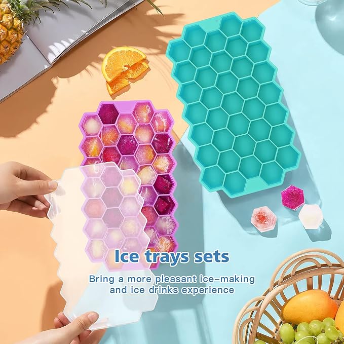 Azyh Ice Cube Trays for Freezer, 2 Pack Ice Cube Tray - Image 2